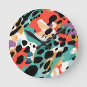 Abstraktes Leopard-Muster Runde Wanduhr (Vorderseite)