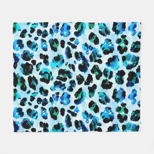 Abstraktes Leopardenmuster Fleecedecke (Vorderseite (Horizontal))