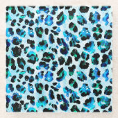 Abstraktes Leopardenmuster Glasuntersetzer (Vorderseite)