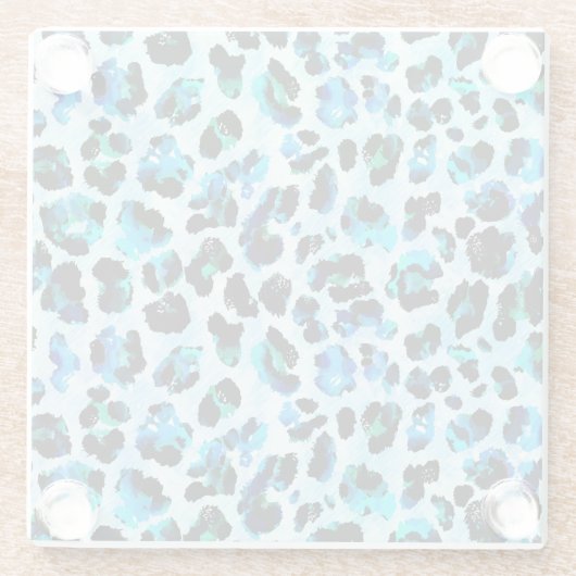 Abstraktes Leopardenmuster Glasuntersetzer (Rückseite)