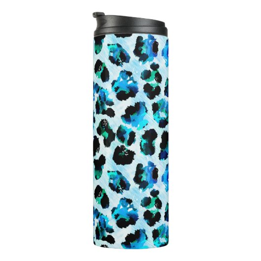 Abstraktes Leopardenmuster Thermosbecher (Nach rechts gedreht)