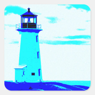 Abstraktes Leuchtturm Nova Scotia Kanada Quadratischer Aufkleber