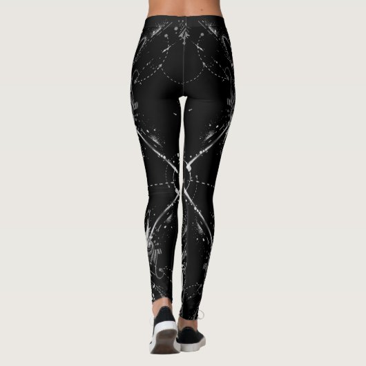 Abstraktes Libellen-Muster Leggings (Rückseite)