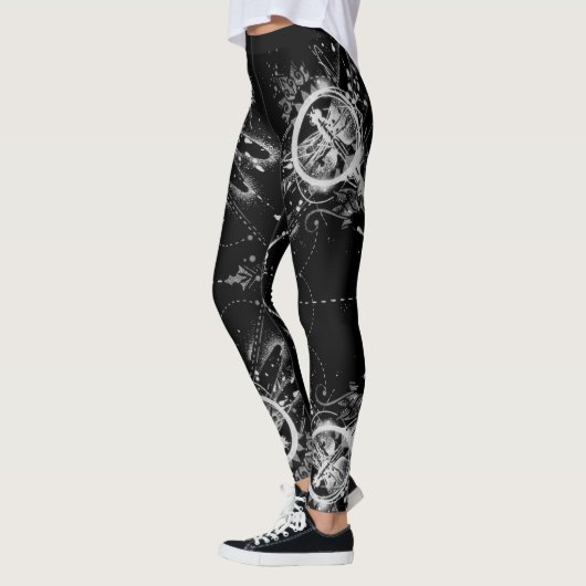 Abstraktes Libellen-Muster Leggings (Links)