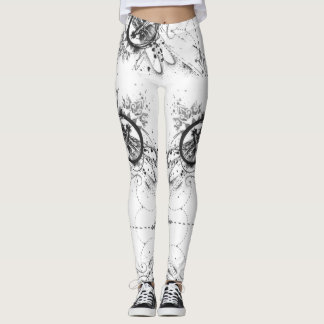 Abstraktes Libellen-Muster-Yoga Leggings