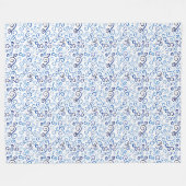 Abstraktes Licht bis dunkelblaues Kurvenmuster Fleecedecke (Vorderseite (Horizontal))