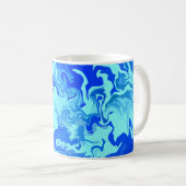 Abstraktes Licht und dunkelblaue Fluid Art Kaffeetasse (VorderseiteRechts)