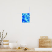 Abstraktes Licht und dunkelblaue Fluid Art Poster (Küche)
