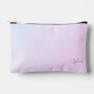 Abstraktes Light Blue to Pink Ombré Grunge mit Nam Zubehörtasche