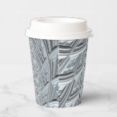 Abstraktes Light Gray Spiral Fraktal Pappbecher (Rechts)