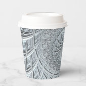 Abstraktes Light Gray Spiral Fraktal Pappbecher (Vorderseite)