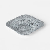 Abstraktes Light Gray Spiral Fraktal Pappteller (Gewinkelt)