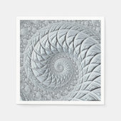 Abstraktes Light Gray Spiral Fraktal Serviette (Vorderseite)