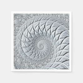 Abstraktes Light Gray Spiral Fraktal Serviette