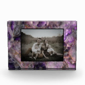 Abstraktes lila Amethyst Quartz, lila Granit Fotoblock (Vorderseite)