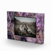 Abstraktes lila Amethyst Quartz, lila Granit Fotoblock (Rechts)