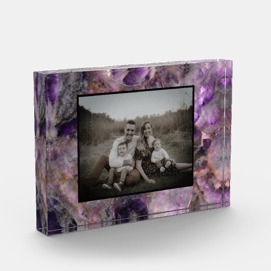 Abstraktes lila Amethyst Quartz, lila Granit Fotoblock (Links)