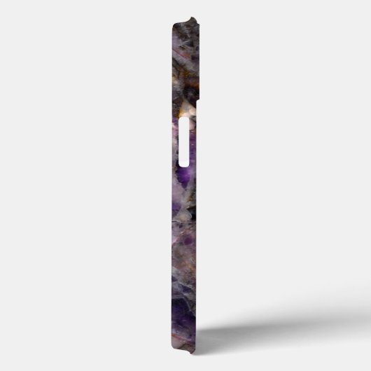 Abstraktes lila Amethystquartz-Marmormonogramm Case-Mate iPhone Hülle (Rückseite / Rechts)