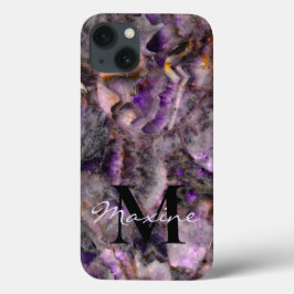 Abstraktes lila Amethystquartz-Marmormonogramm Case-Mate iPhone Hülle