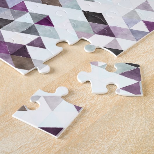 Abstraktes Lila Aquamarines Diamant Quilt Pattern Puzzle (Seite)