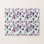 Abstraktes Lila Aquamarines Diamant Quilt Pattern Puzzle (Horizontal)