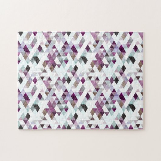 Abstraktes Lila Aquamarines Diamant Quilt Pattern Puzzle (Horizontal)