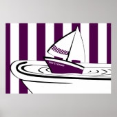 Abstraktes Lila Bathtub Toy Segelboot Poster (Vorne)