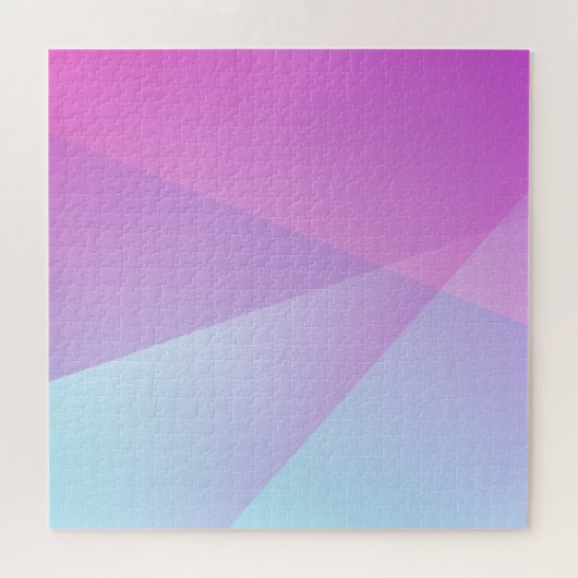 Abstraktes Lila Blau Geometric Ombre Gradient Puzzle (Horizontal)