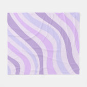 Abstraktes Lila blaues Groovy Stripe Liquid Muster Fleecedecke (Vorderseite (Horizontal))