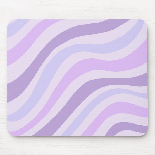 Abstraktes Lila blaues Groovy Stripe Liquid Muster Mousepad (Vorne)