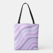 Abstraktes Lila blaues Groovy Stripe Liquid Muster Tasche (Rückseite)