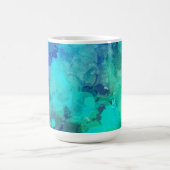 Abstraktes Lila blaues Tintenmuster Kaffeetasse (Mittel)