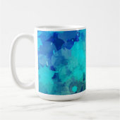 Abstraktes Lila blaues Tintenmuster Kaffeetasse (Links)