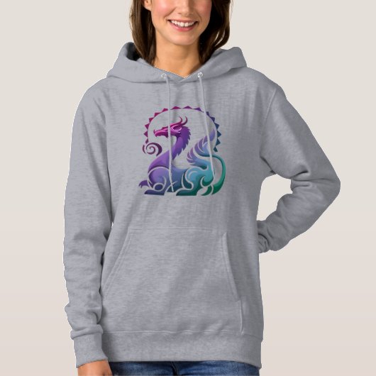 Abstraktes, Lila Dragon Gradient Logo Hoodie (Vorderseite)