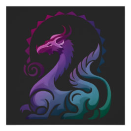 Abstraktes, Lila Dragon Gradient Logo Poster