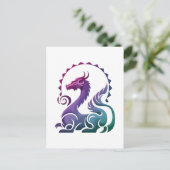 Abstraktes, Lila Dragon Gradient Logo Postkarte (Stehend Vorderseite)