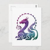 Abstraktes, Lila Dragon Gradient Logo Postkarte (Vorne/Hinten)