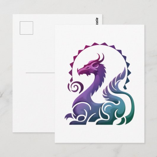 Abstraktes, Lila Dragon Gradient Logo Postkarte (Vorne/Hinten)