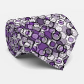 Abstraktes Lila, graues und schwarzes Zirkelmuster Krawatte (Gerollt)