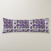 Abstraktes Lila, graues und schwarzes Zirkelmuster Seitenschläferkissen (Vorderseite)