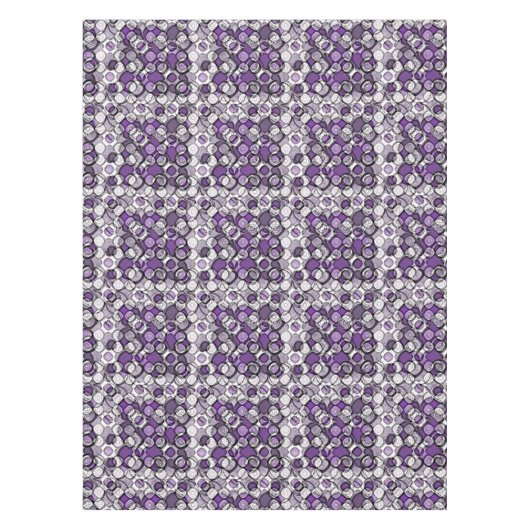 Abstraktes Lila, graues und schwarzes Zirkelmuster Tischdecke (Vorderseite)