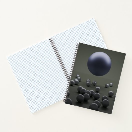 Abstraktes Lila-Gray-Spheres-Spiral-Notebook Notizblock (Innenseite)