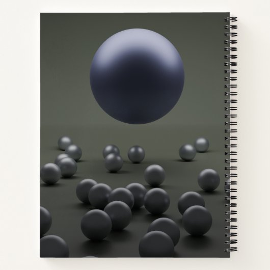 Abstraktes Lila-Gray-Spheres-Spiral-Notebook Notizblock (Rückseite)