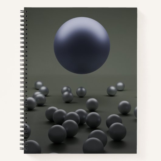 Abstraktes Lila-Gray-Spheres-Spiral-Notebook Notizblock (Vorderseite)