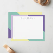 Abstraktes, Lila-grünes Gelbmuster Mitteilungskarte (Vorderseite/Rückseite Beispiel)