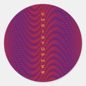 Abstraktes Lila, lebendiges Muster Modernes, indiv Runder Aufkleber (Vorderseite)