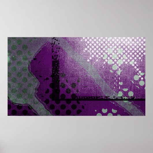 Abstraktes Lila Metallic Grunge Poster (Vorne)