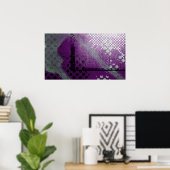 Abstraktes Lila Metallic Grunge Poster (Heimbüro)