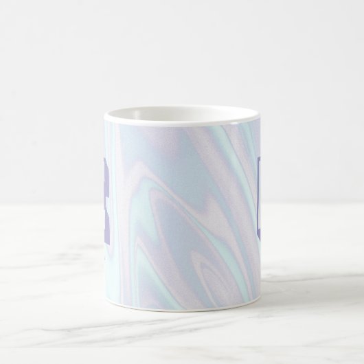 Abstraktes Lila Monogramm Stilmarmor Kaffeetasse (Mittel)