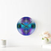 Abstraktes lila Muster Runde Wanduhr (Zuhause)